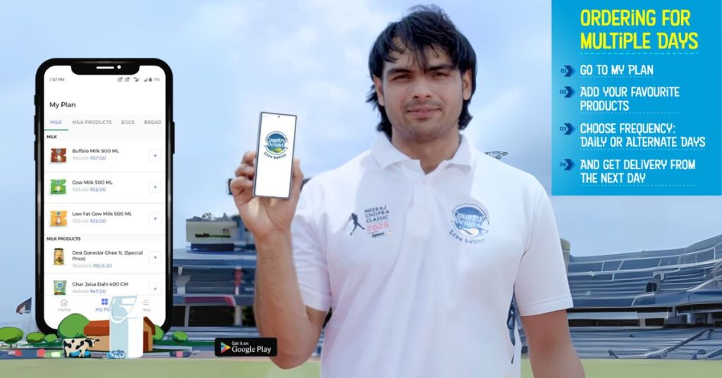 Neeraj Chopra showing country delight a